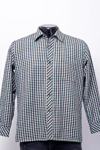 plaid flannel button-up shirt - 3-FTY